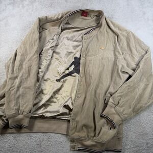 Vintage Air Jordan Jacket Mens 3XL Beige Corduroy Track Full Snap Lined Stretch